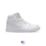 کتونی ساقدار نایک ایر جردن 1 سفید (554724-136) (Nike Air Jordan 1 High Triple White)