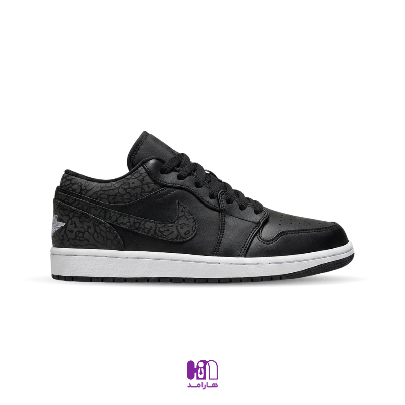 کتونی نایک ایر جردن 1 بلک الفنت (FB9907-001) (Nike Air Jordan 1 Low Black Elephant)