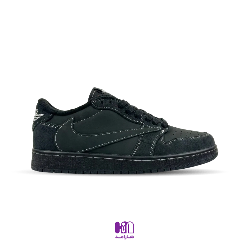 کتونی نایک ایر جردن 1 تراویس اسکات بلک فانتوم (DM7866-001) (Nike Air Jordan 1 Low Travis Scott Black Phantom)